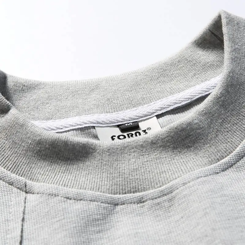 New Season Solid Three Dimensional Color Pocket Round Neck Trendy Hoodie-4