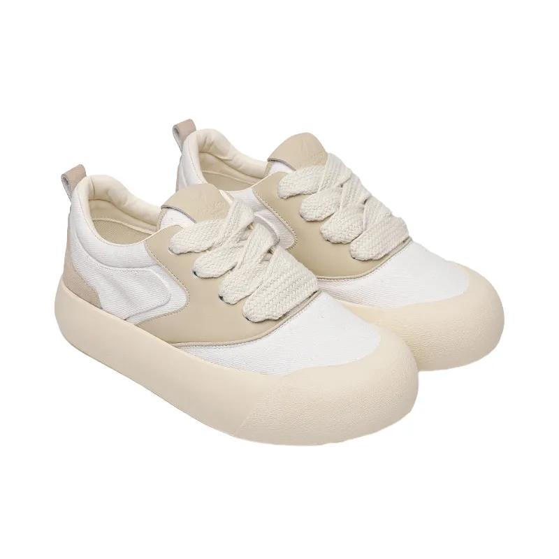 Thick Sole Round Head Color Matching Casual Shoes-3