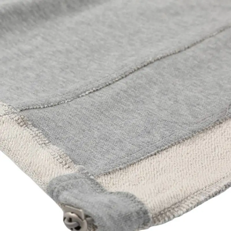 Terry Front and Back Stitching Terry Loose Pants-3
