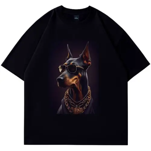 Dogs Print Washed T-Shirt