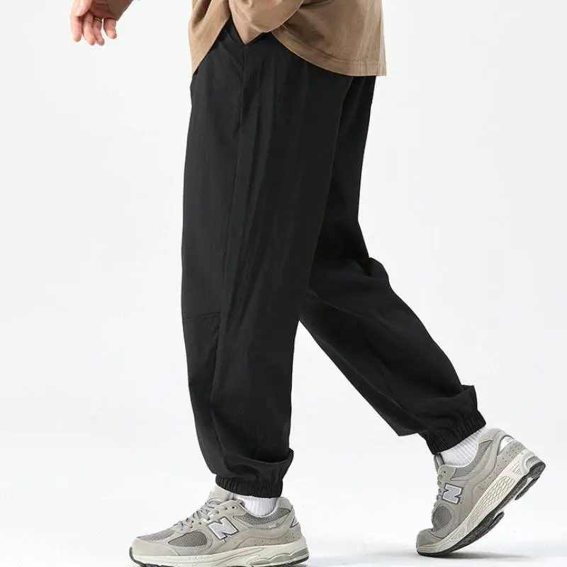 Thin Ice Silk Drawstring Ankle Pants-3