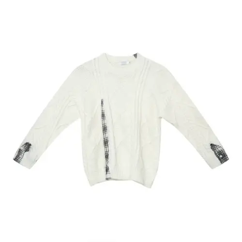 New Arrival Fake Two-Piece Round Neck Zippered Casual Designed Sweater