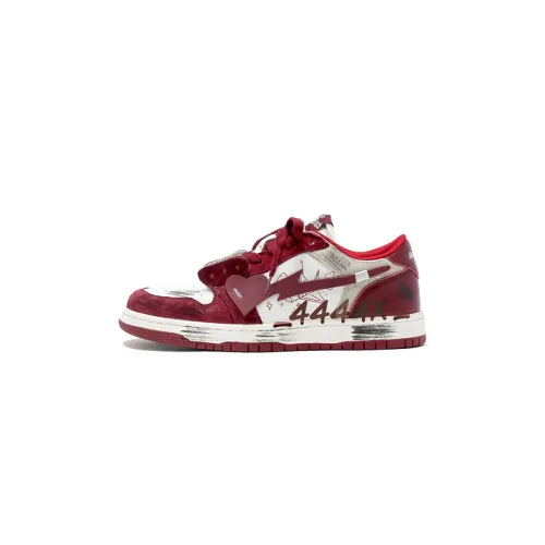 Wine Red Graffiti Retro Trendy Skate Shoes