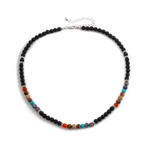 Retro Colored Beaded Necklace