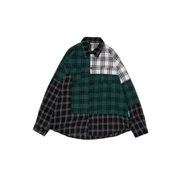 Stitching Plaid Long sleeved Shirt