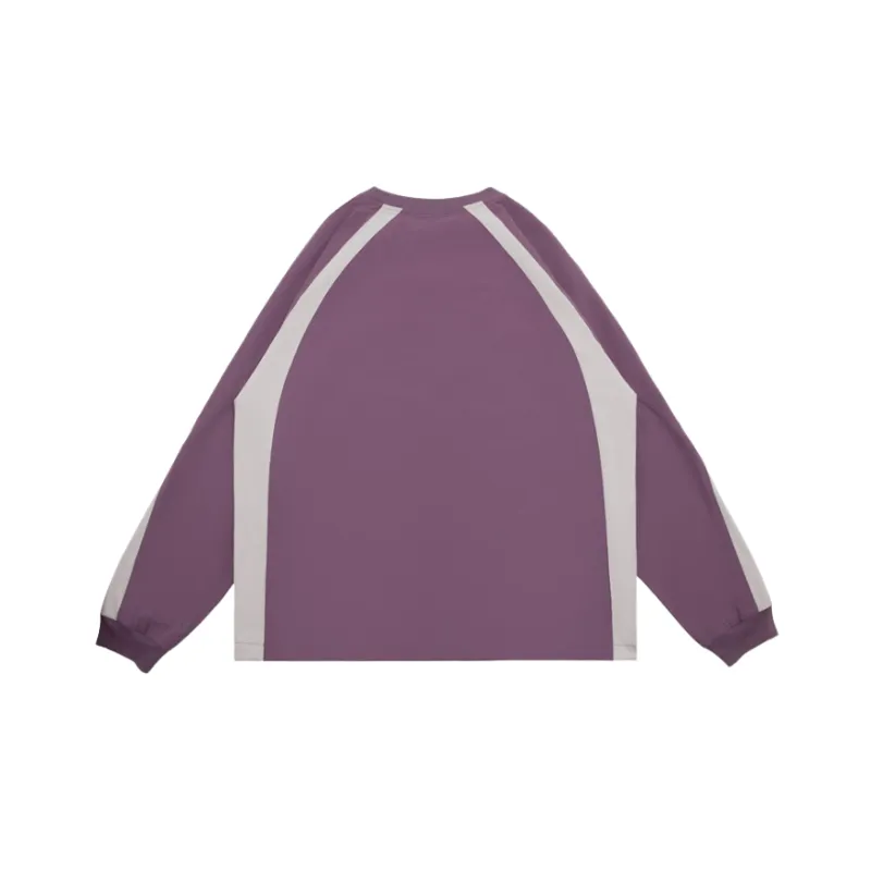 Fashion Raglan Sleeve Color Contrast Casual Loose Shirt-6