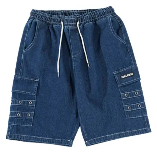 Multi-Pocket Workwear Denim Shorts