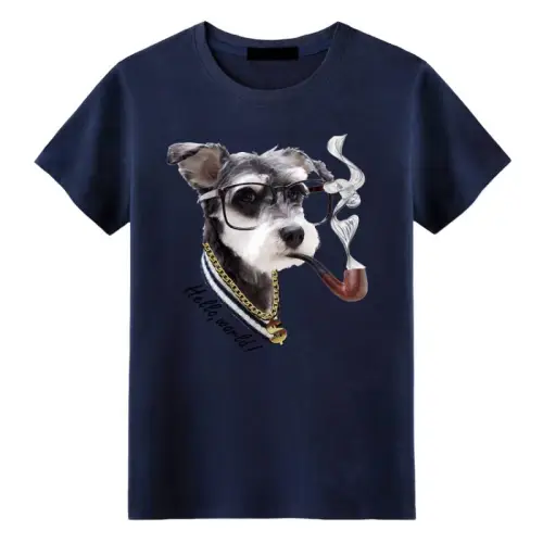 Funny Dog Print Round Neck T-Shirt