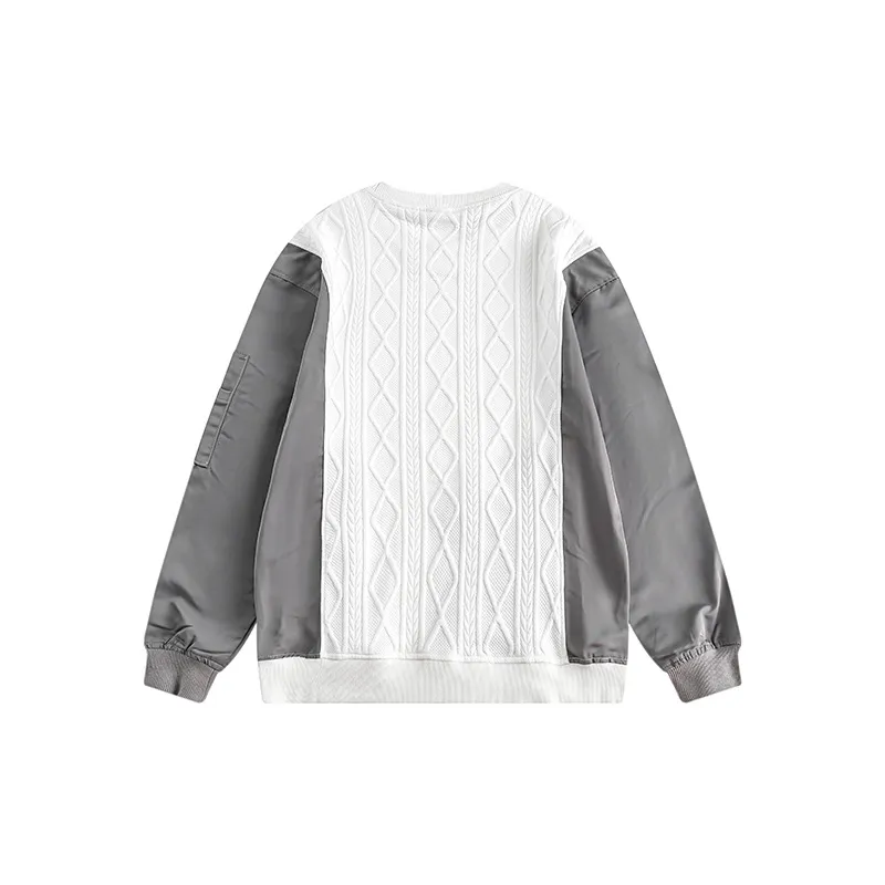 Cityboy Contrast Stitching Round Neck Sweatshirt-1