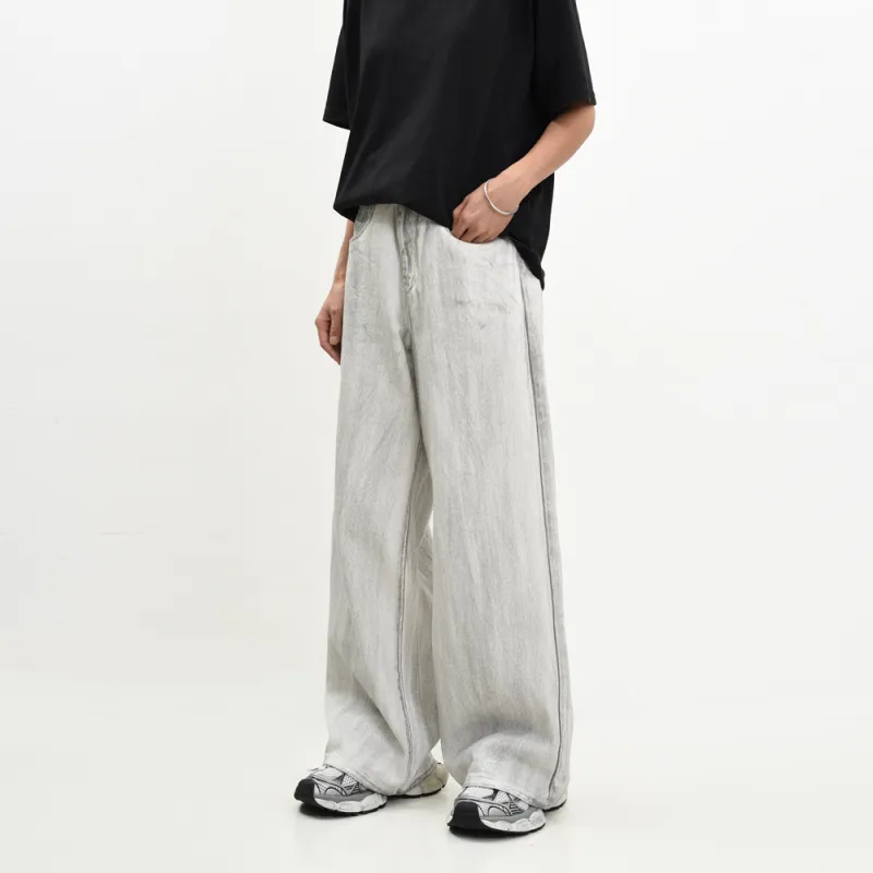 Retro Washed Drape Jeans-3