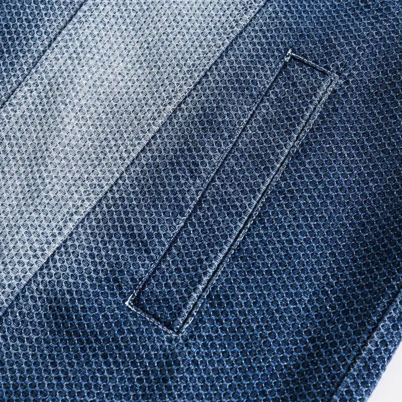 Washed Retro Ethnic Denim Jacket-4
