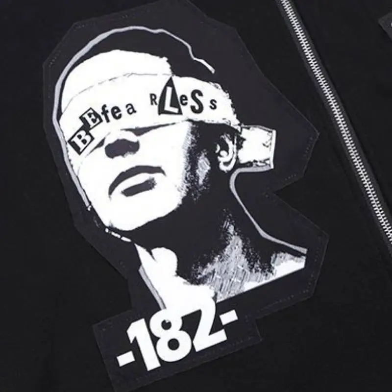 Hip Hop Embroidered Padded Velvet Zipper Street Loose Jacket-6