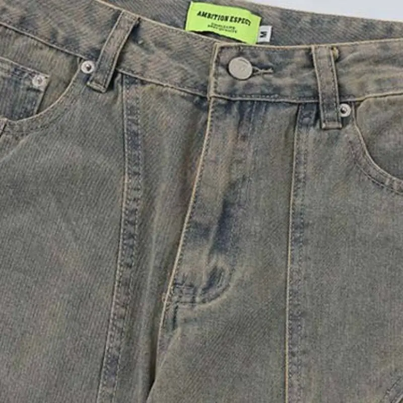 Loose Washed Distressed Jeans-5