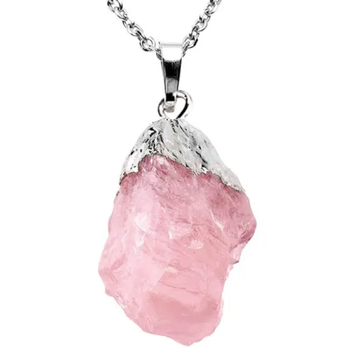 Natural Irregular Astyite Edge Pendant Irregular Powder Crystal Necklace