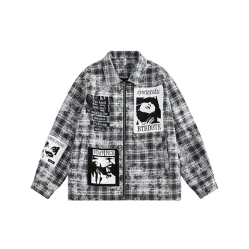 New Color matching Plaid Pic Lapel Jacket