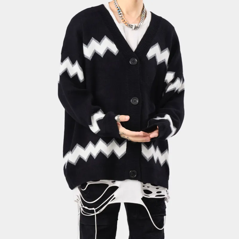 Loose Lazy Cardigan Large Size Casual Neutral High Quality Sweater-6