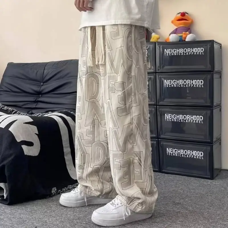 High Street Trendy Hip Hop Straight Loose All Match Pants-1
