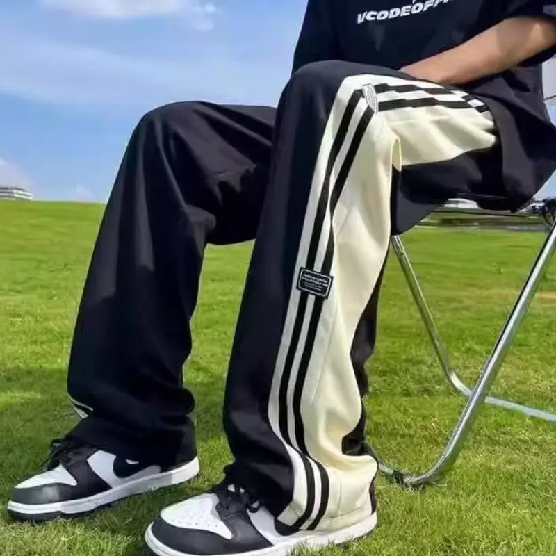 Retro Trendy Side Stripe Sweatpants-5