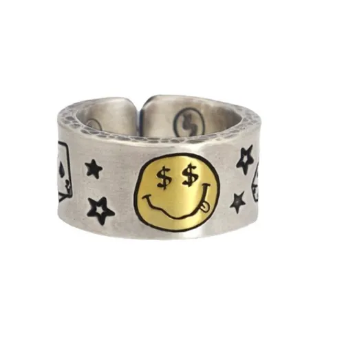 Retro Smiley Face Ring