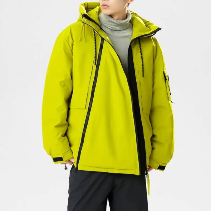 Double Zipper Hooded Down Jacket-9