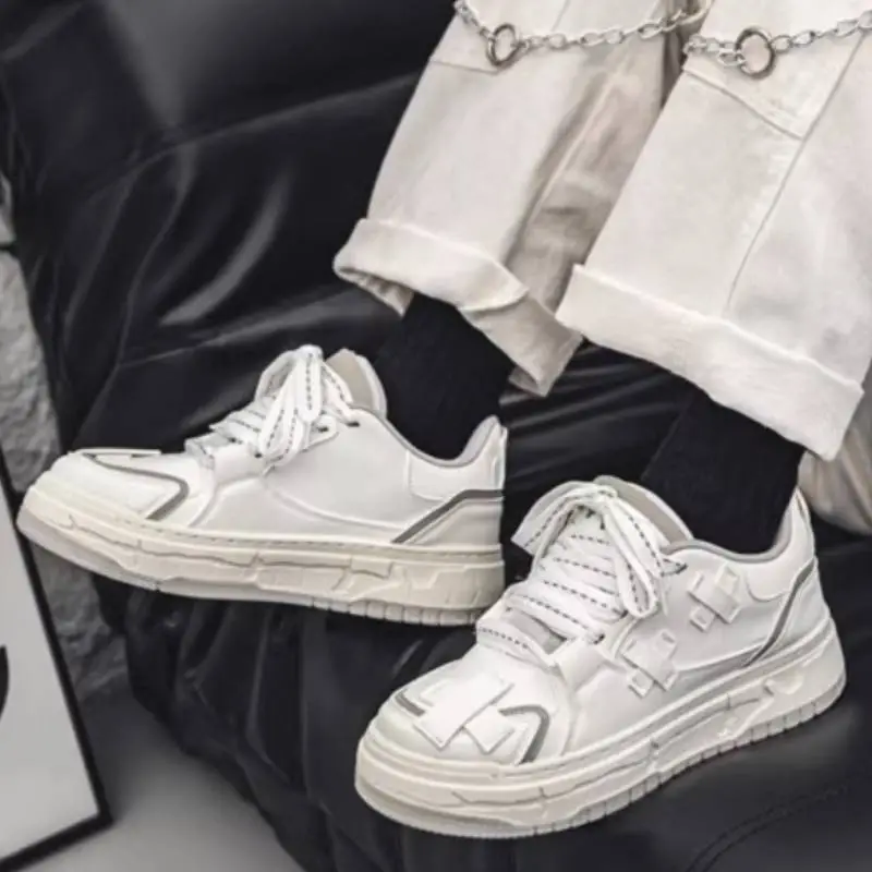 Niche Design Sense Dissolving All match Thick soled Casual Sneakers-6