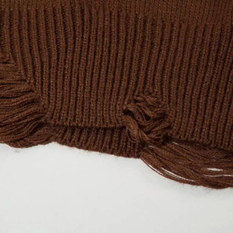 Retro Letter Loose Yarn Sweater-3