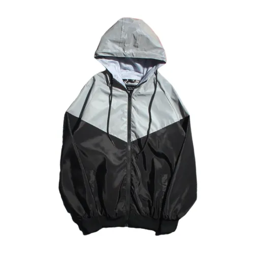 New Color Matching Reflective Windbreaker Casual Hoodie