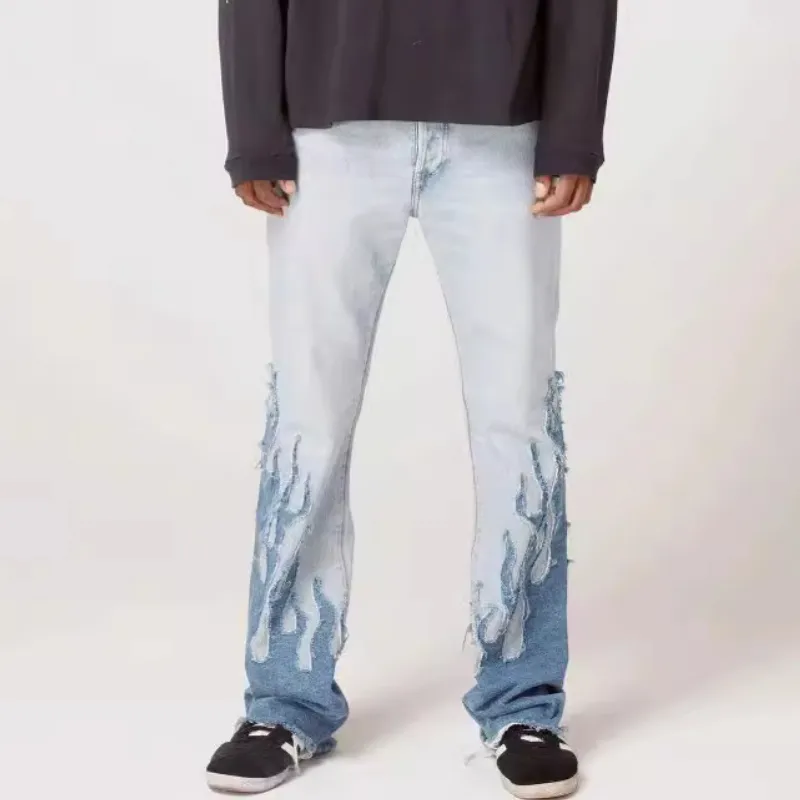Parisian Flared Pattern Patch Pants-2