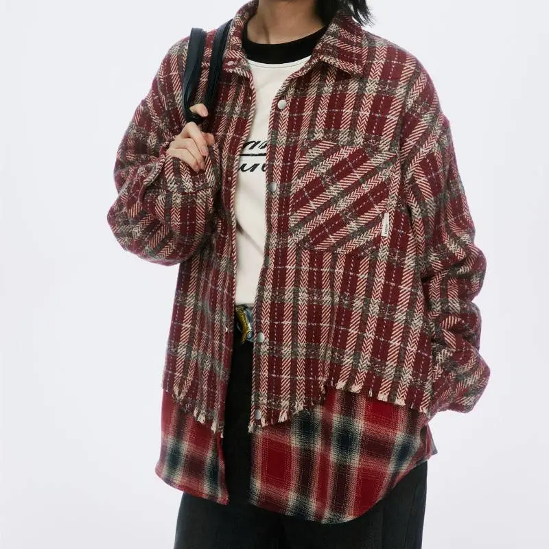 Trendy Retro Plaid Loose Jacket-9
