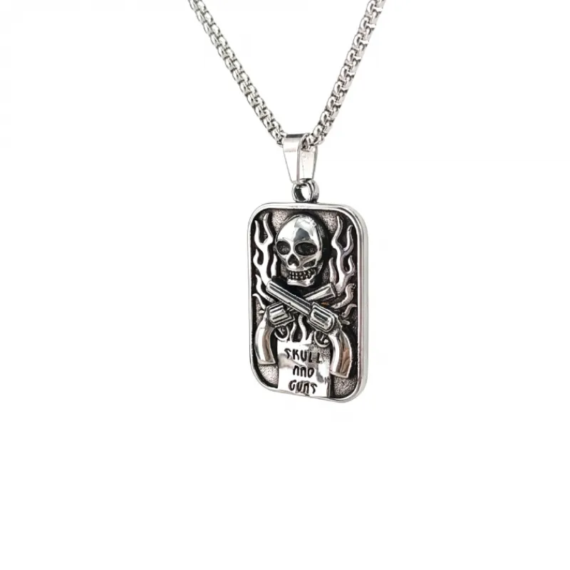 Skull Military Necklace Niche Design Retro-2