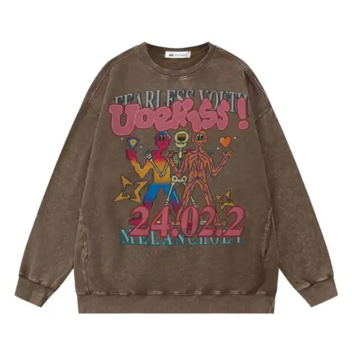 Vintage Cartoon Printed Old Crewneck Sweater