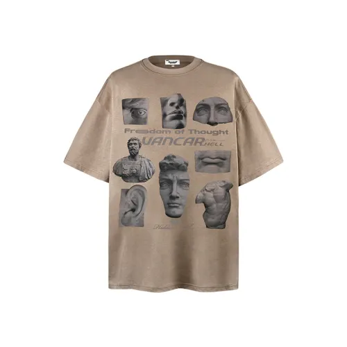 Fun Figurine Face Print Short Sleeve T-Shirt