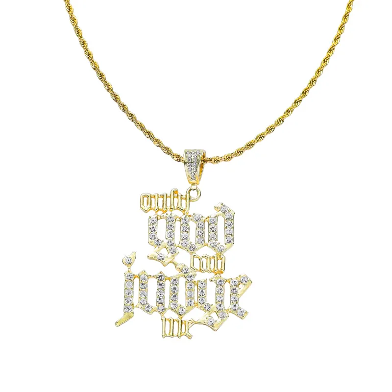 Diamond Letter Pendant Necklace-1