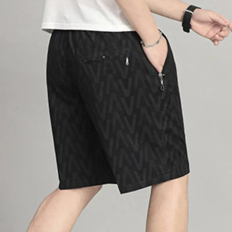 Loose Breathable Large Size Elastic Waist Pants-9