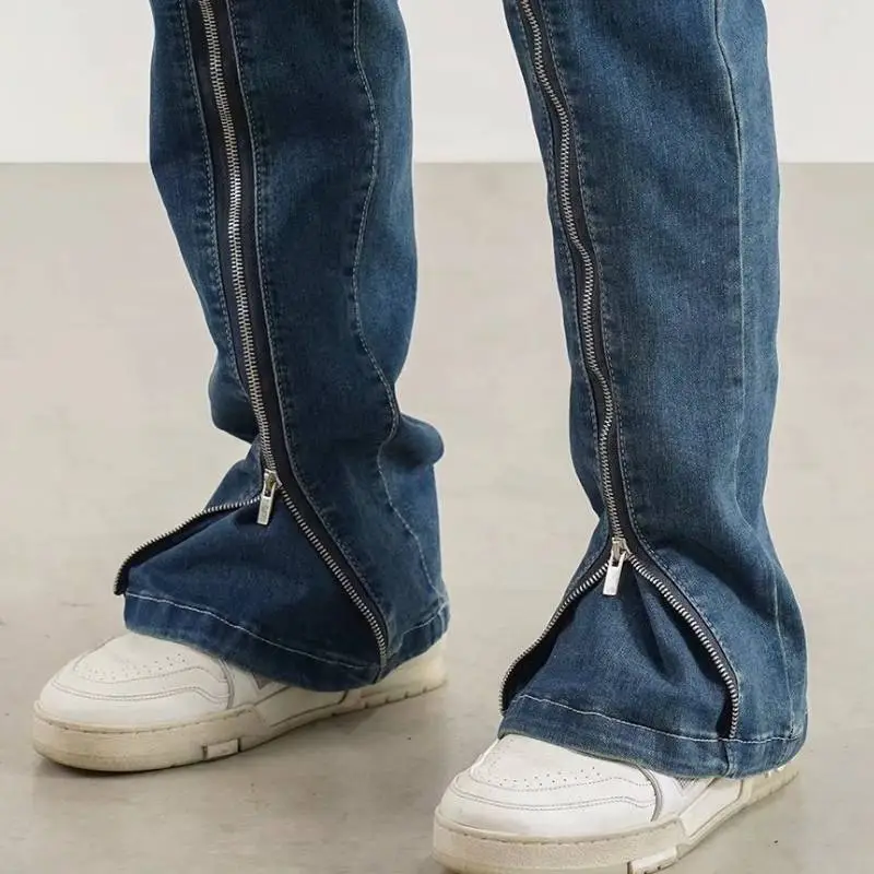 Retro Flared Zipper Hip Hop Pants-3