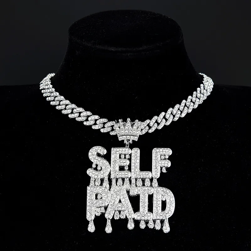 Diamond Buckle Water Drop Pendant Necklace-3