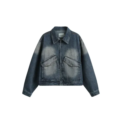 American Style Cleanfit Style Vintage Loose Washed Laps Tooling Denim Jacket Jacket