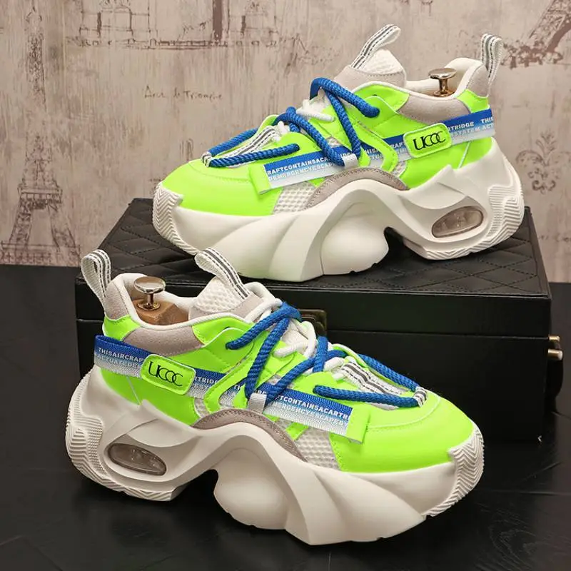 Low Top Mesh Breathable Thick Soled Casual Shoes-2