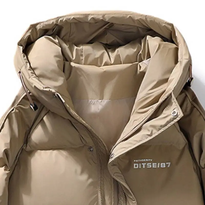 New Arrival Solid Color Slim Fit Stylish Simple Thickened Warm Coat-2