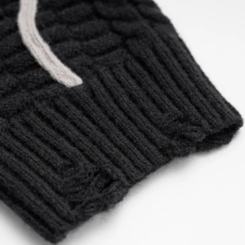 High Street Hole Retro Pair Twist Crewneck Knitted Sweater-8