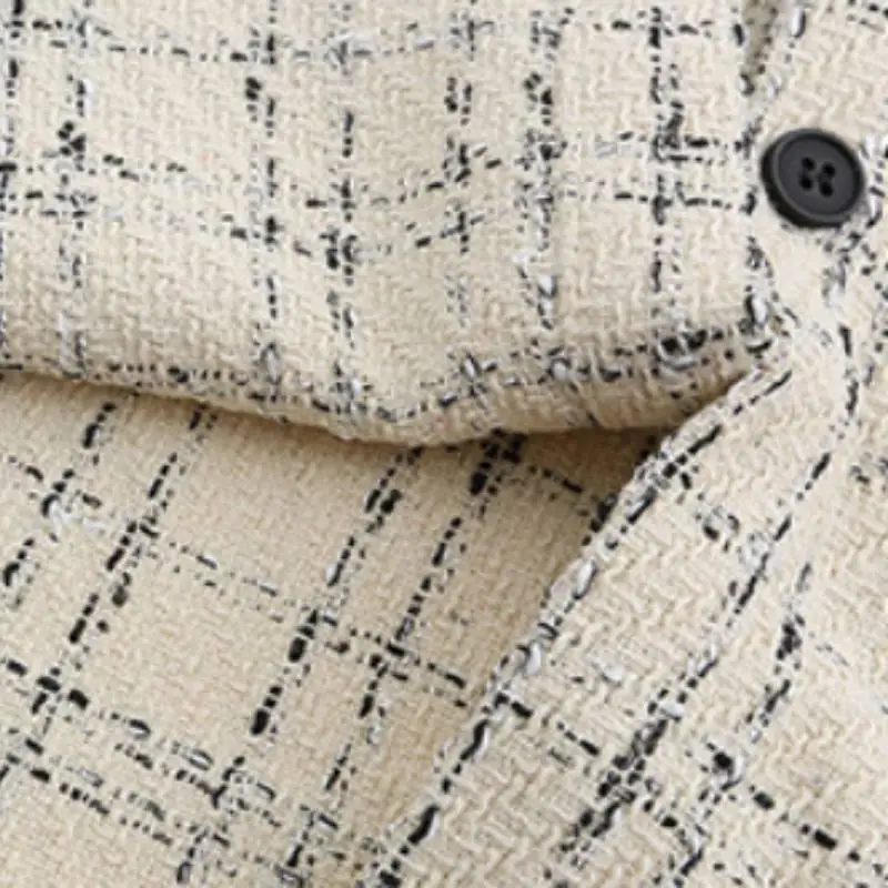 Embroidered Letter Plaid Jacket-5