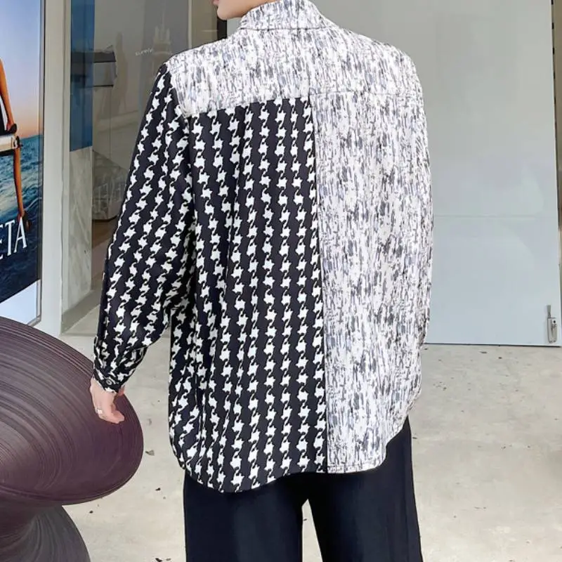 Leopard Print Patchwork Long Sleeved Shirt-3