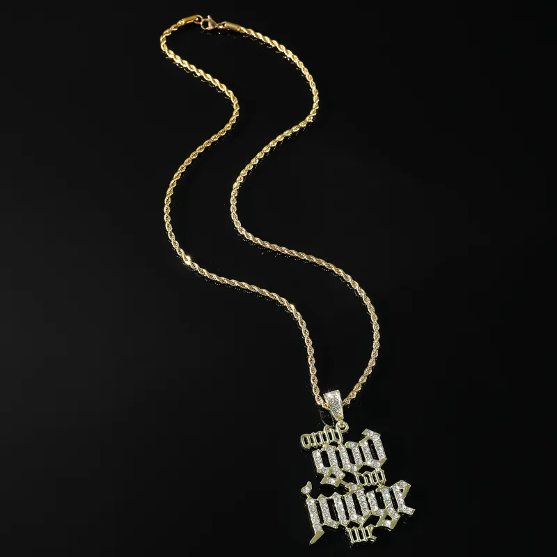 Diamond Letter Pendant Necklace-2
