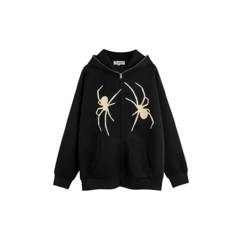 Trendy High Street Spider Pattern Design Hooded Sweatshirt