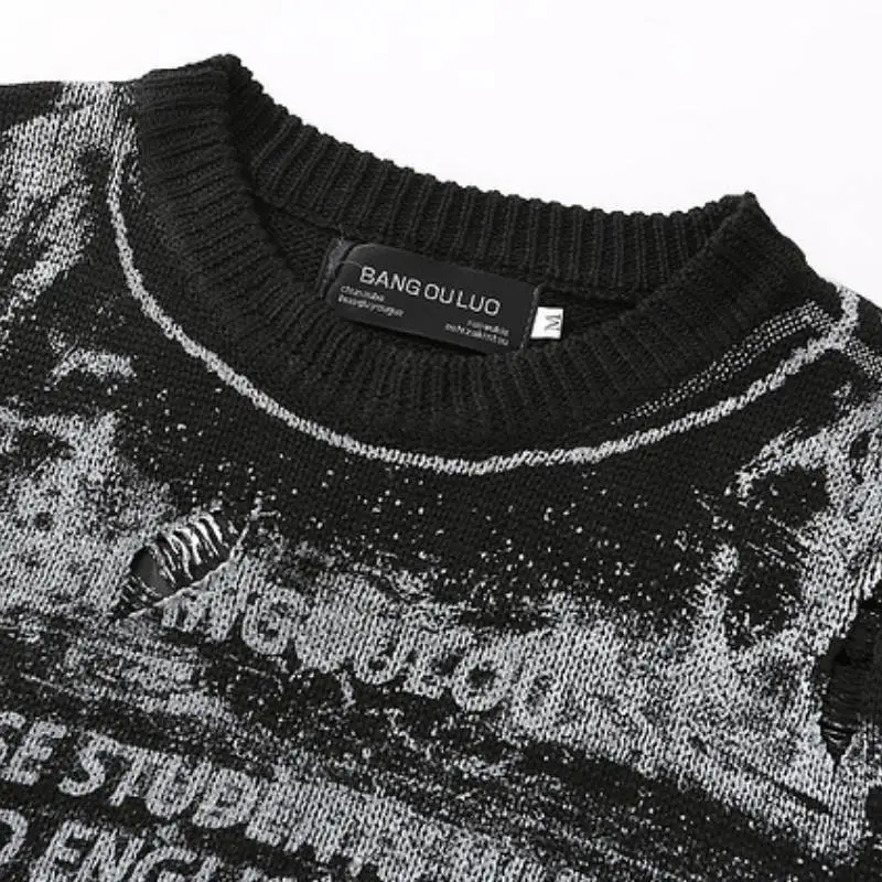 Retro Letter Fashion Knitwear-2