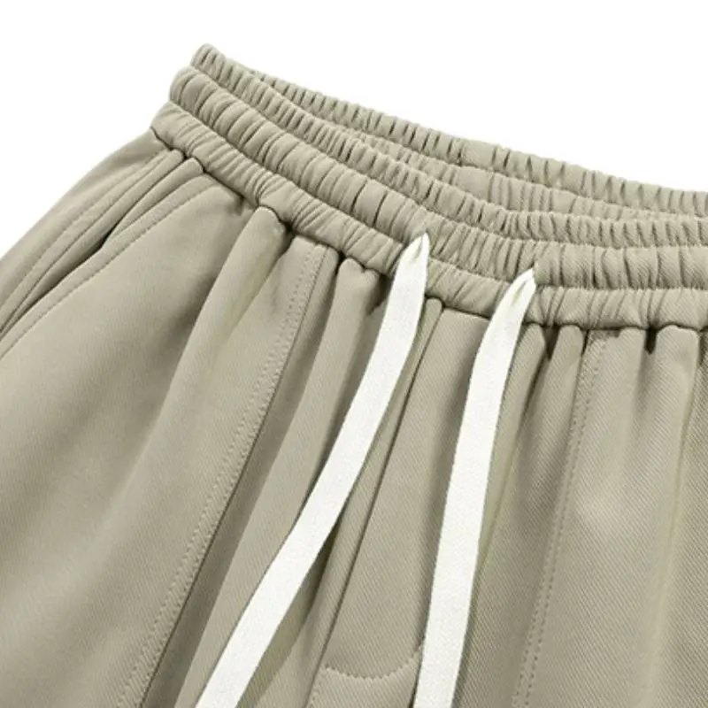 Stitching Design Twill Straight Pants-3
