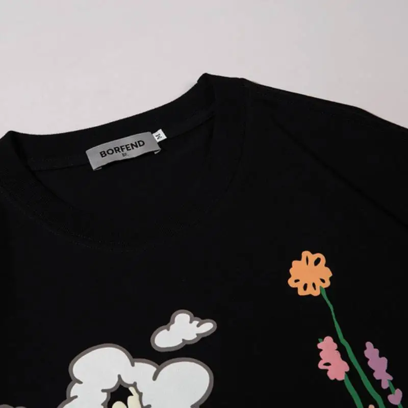 Skull Cartoon Print T Shirt-2