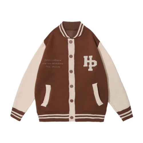 HELIPORT Trendy Loose Knitted Baseball Jacket