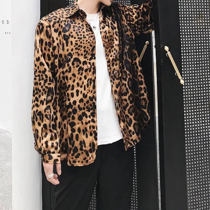 Trendy Leopard Print Long Sleeved Shirt-2