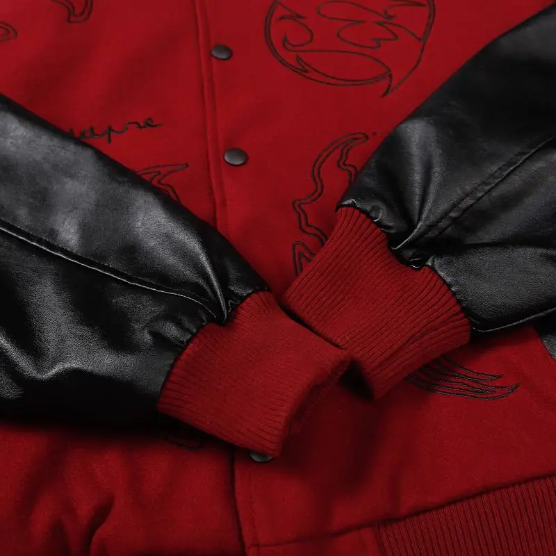 Retro Casual Embroidered Contrast Color Jacket-4